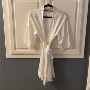 White Lace And Silk Bridal Robe